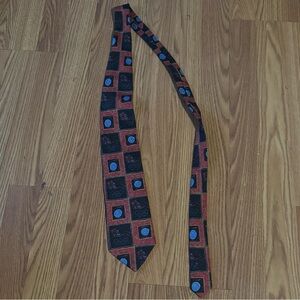 The Rack Vintage Olympics Print 100% Silk Tie Made USA Retro Business Work Art